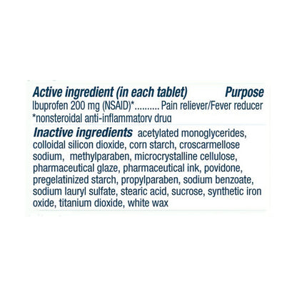 Advil Pain Reliever and Fever Reducer, Ibuprofen 200mg for Pain Relief - 50 Coated Tablets