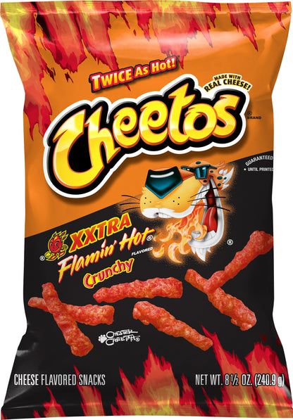 Cheetos Crunchy Xxtra Flamin' Hot Flavored Cheese Flavored Snacks 8.5 oz Bag