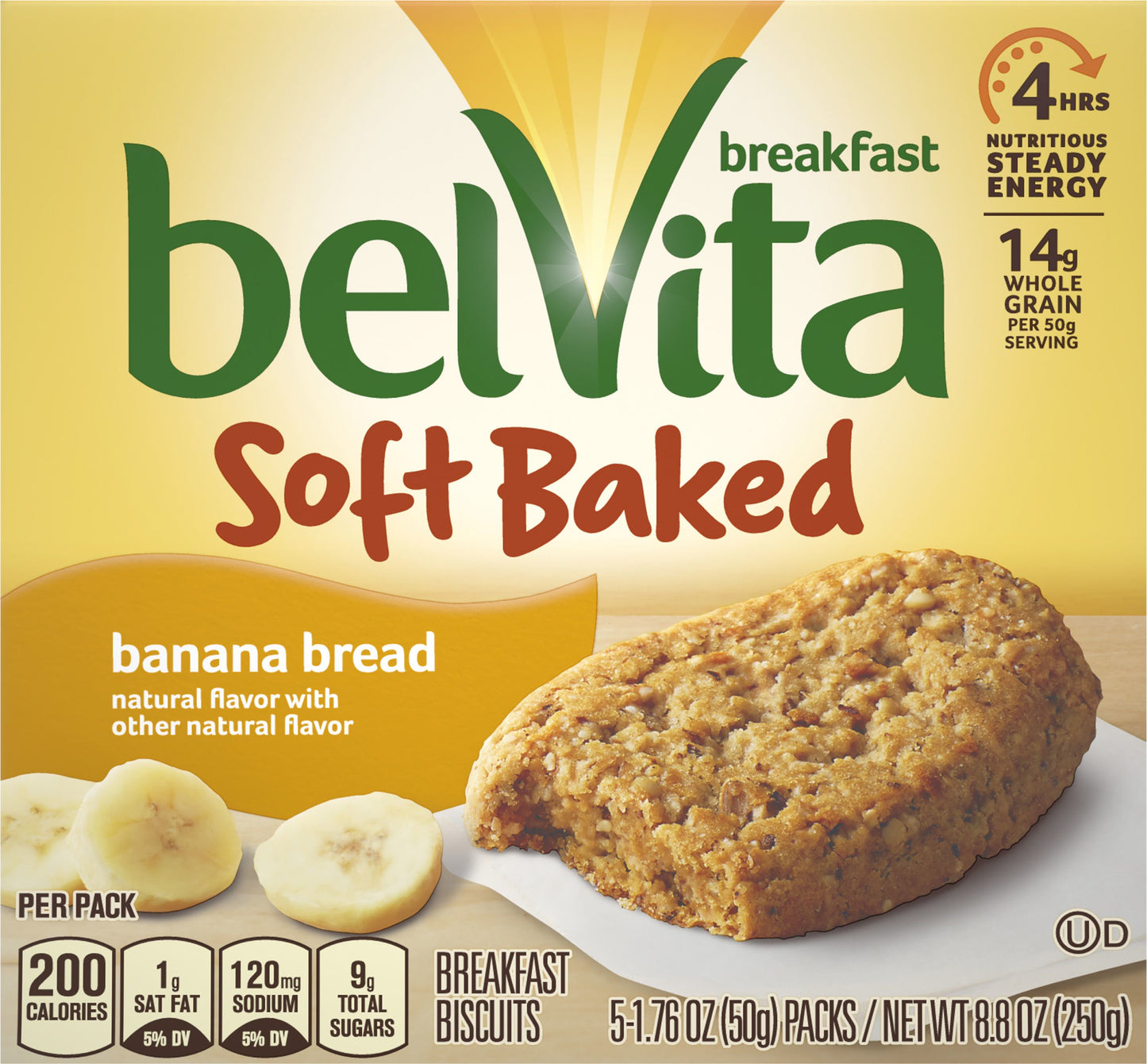 belVita Soft Baked Banana Bread Breakfast Biscuits 1.76 oz 5 Packs ea Box
