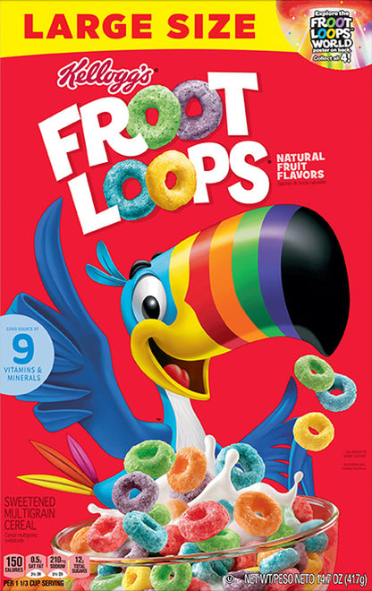 Froot Loops Large Size Multigrain Sweetened Cereal 14.7 oz