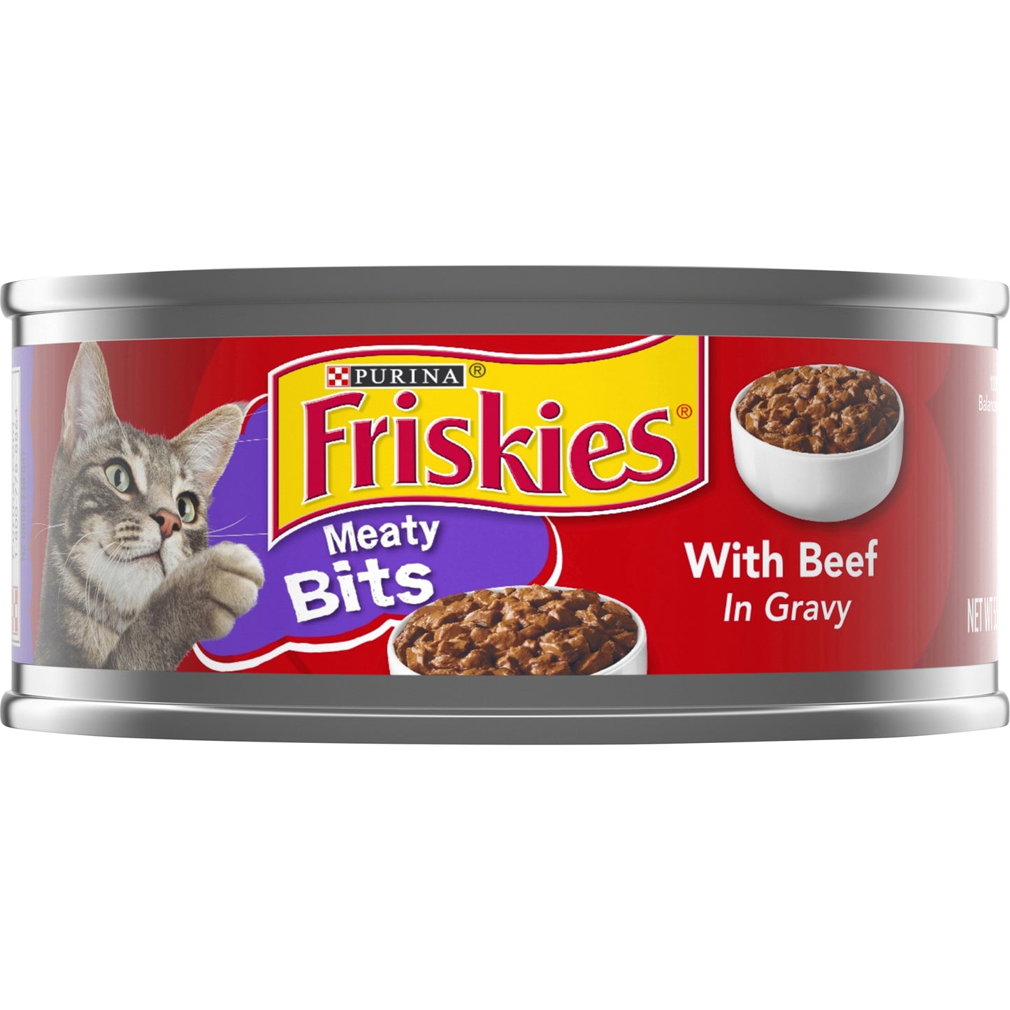 Purina Friskies Gravy Wet Cat Food, Meaty Bits With Beef in Gravy - 5.5 oz. Can