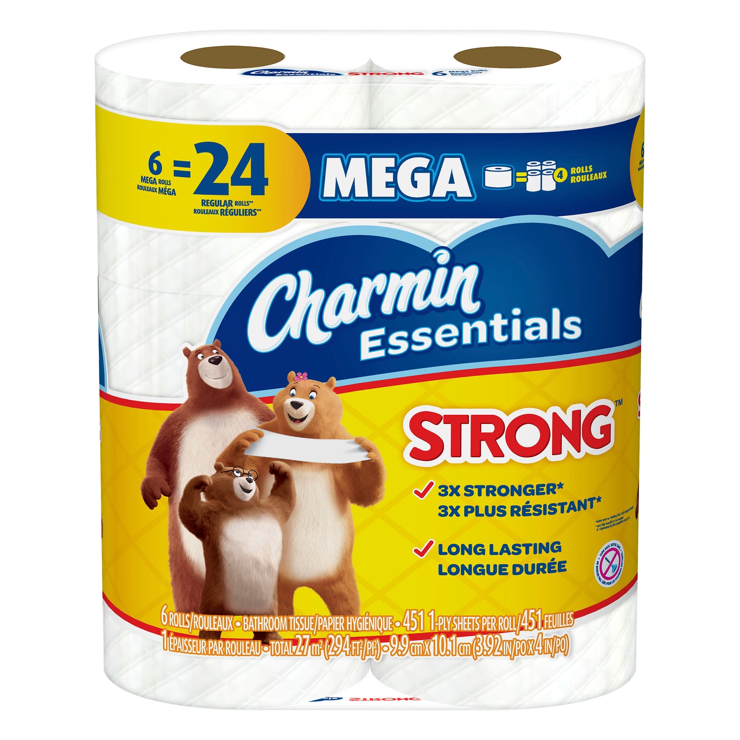 Charmin Mega Roll Strong 1-Ply Bathroom Tissue 6 ea