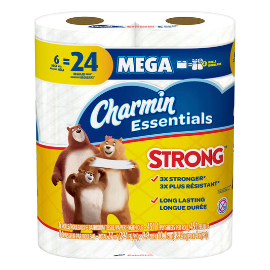 Charmin Mega Roll Strong 1-Ply Bathroom Tissue 6 ea