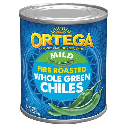 Ortega Whole Mild Fire Roasted Green Chiles 27 oz