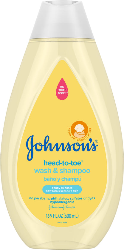 Johnson's Head-To-Toe Tear Free Baby Body Wash & Shampoo, 16.9 fl. oz