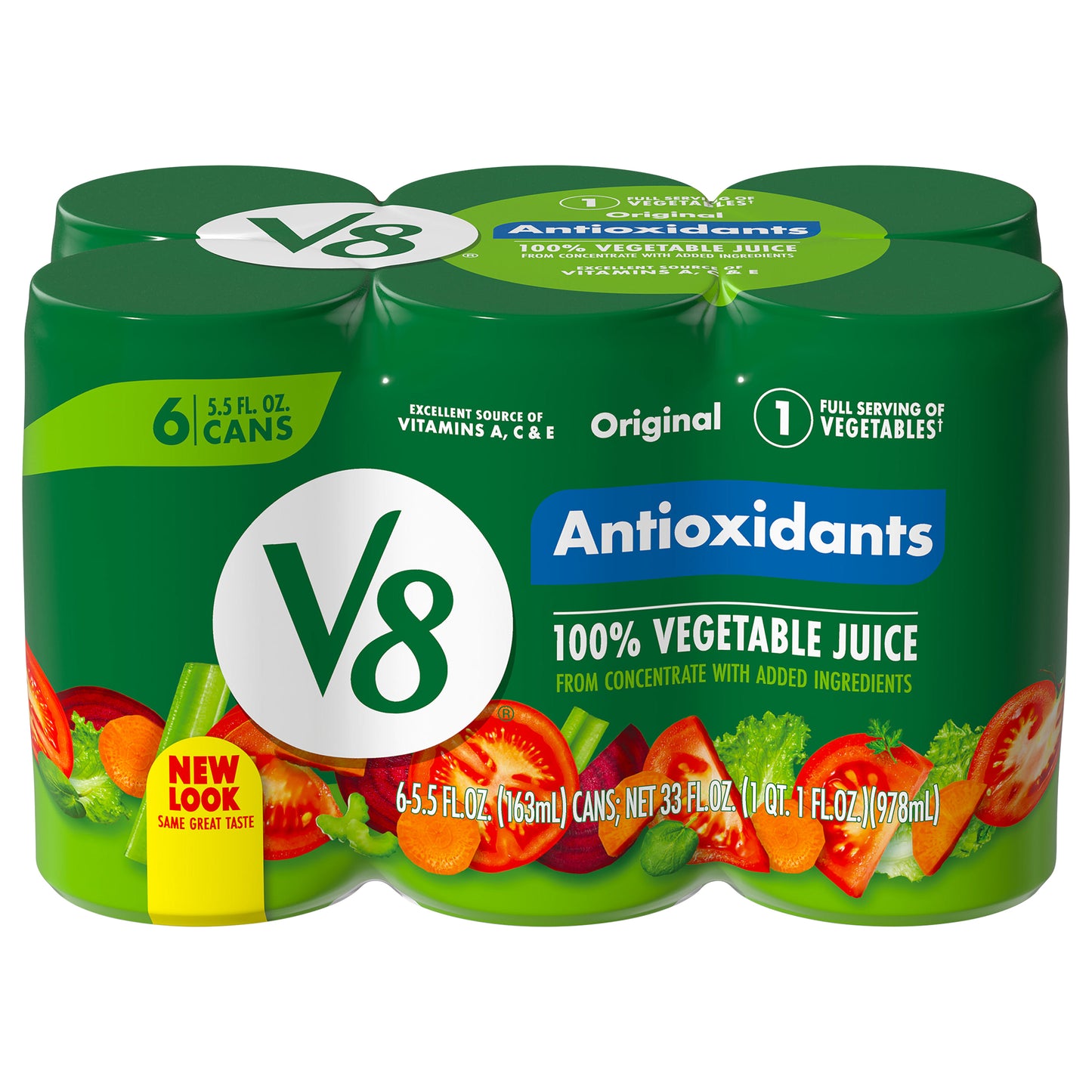 V8 Antioxidants Original 100% Vegetable Juice 6 - 5.5 fl oz Cans
