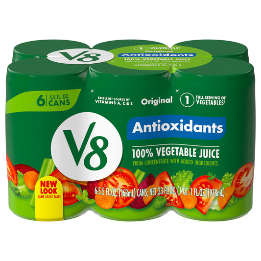 V8 Antioxidants Original 100% Vegetable Juice 6 - 5.5 fl oz Cans