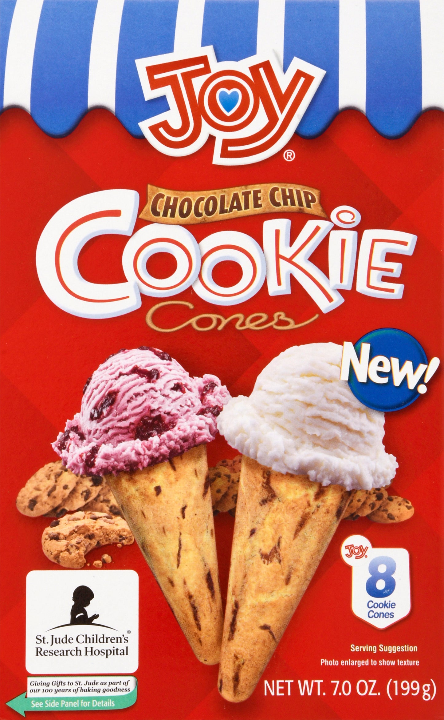 Joy Chocolate Chip Cookie Cones 8 ea Box