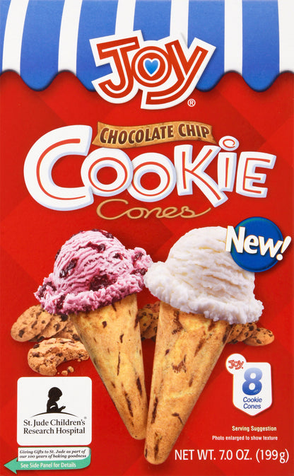 Joy Chocolate Chip Cookie Cones 8 ea Box