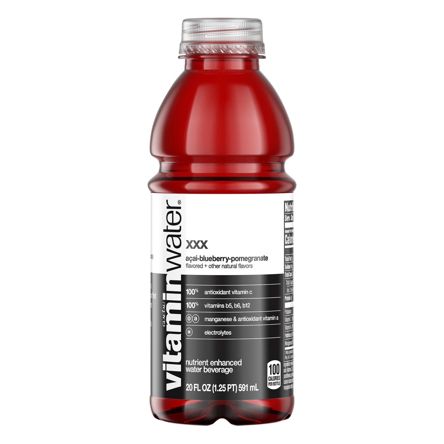 vitaminwater XXX Acai-Blueberry-Pomegranate Nutrient Enhanced Water Beverage 20 oz