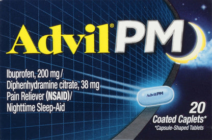 Advil PM Pain Reliever and Nighttime Sleep Aid, Ibuprofen for Pain Relief and Diphenhydramine Citrat