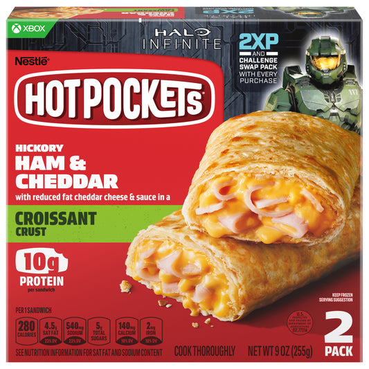 Hot Pockets Hickory Ham & Cheddar Croissant Crust Halo Promo 2 pack 9 oz