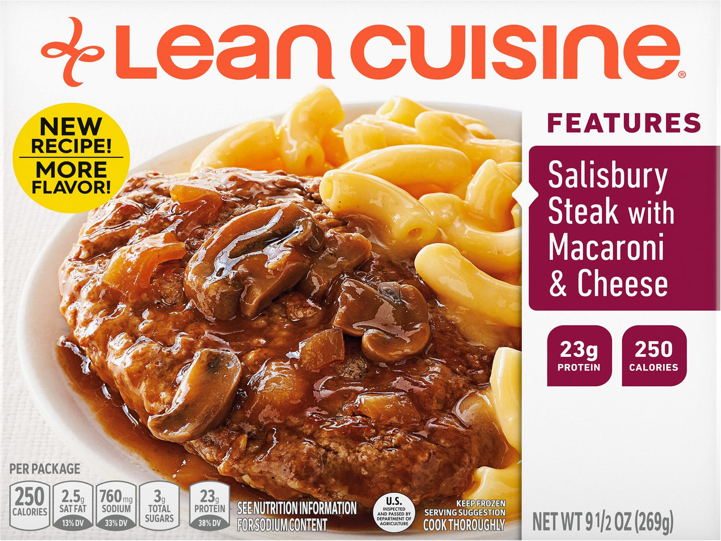 Lean Cuisine Features Salisbury Steak with Macaroni & Cheese 9.5 oz