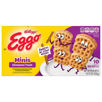 Eggo Kellogs Minis Cinnamon Toast Waffles 10 Waffles 10 ea