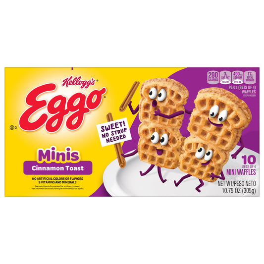 Eggo Kellogs Minis Cinnamon Toast Waffles 10 Waffles 10 ea