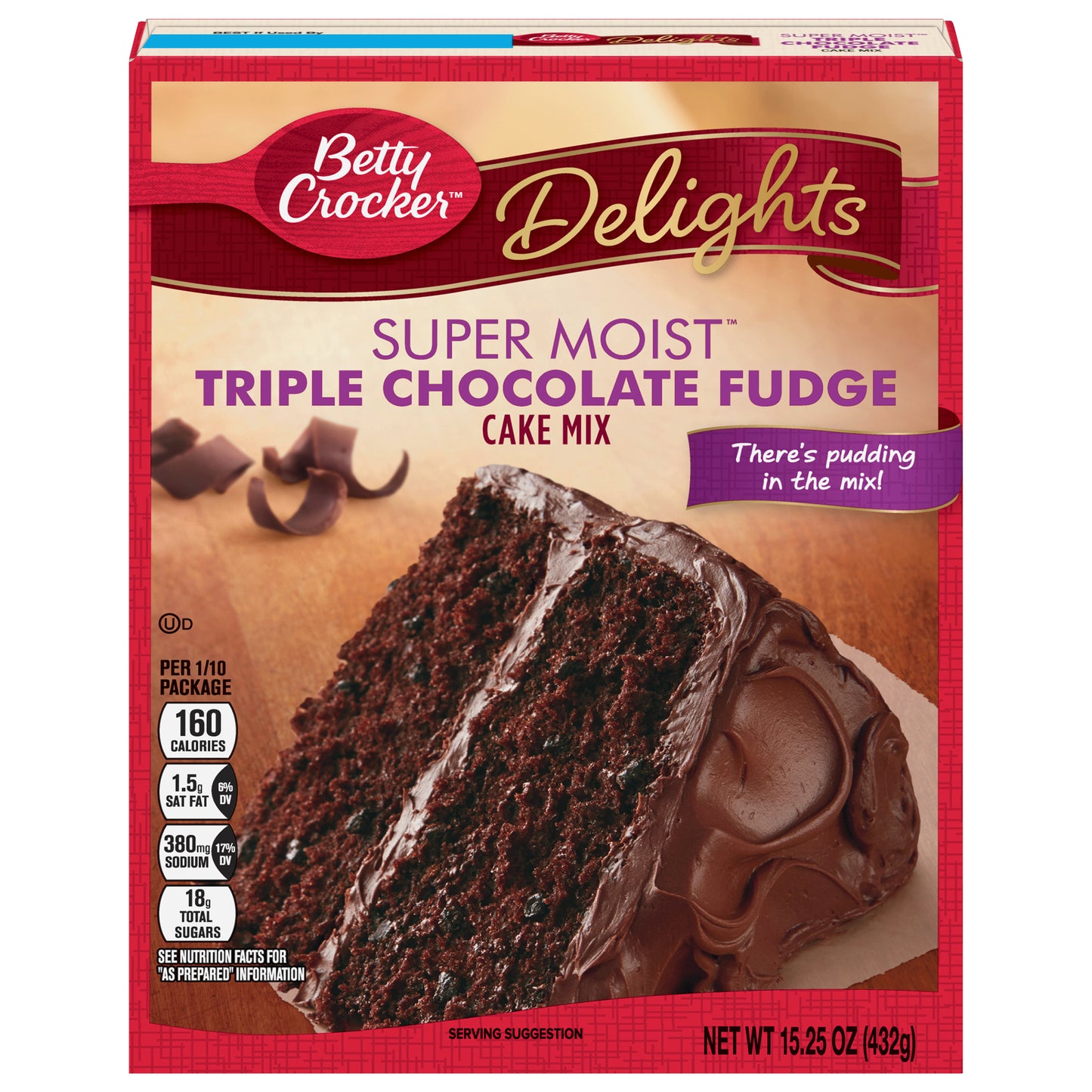 Betty Crocker Super Moist Triple Chocolate Fudge Cake Mix, 15.25 oz