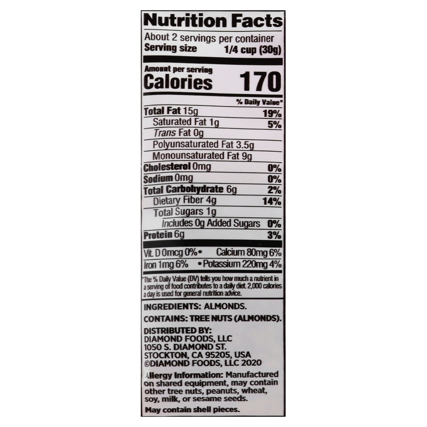 Diamond Slivered Almonds 2.25 oz