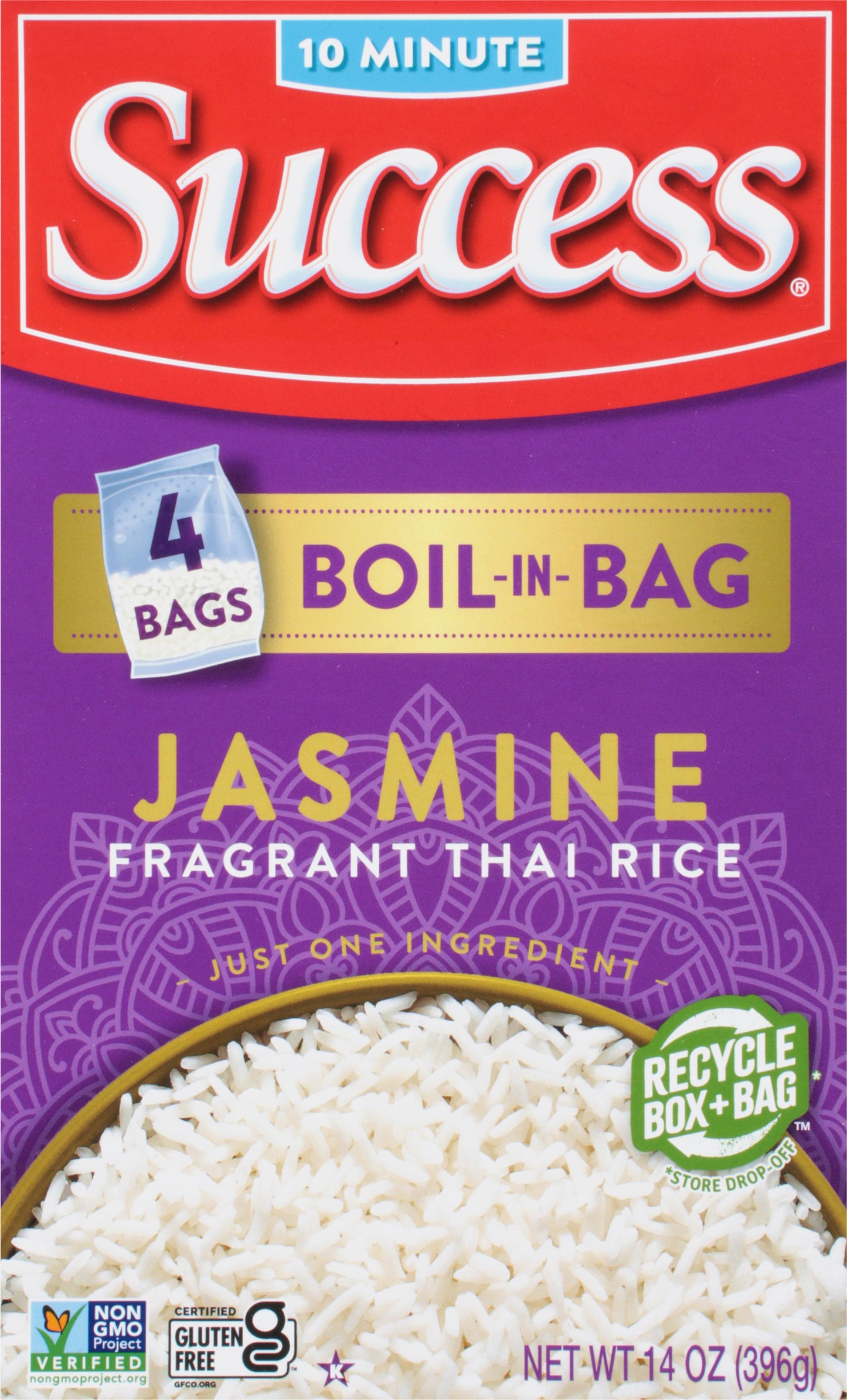 Success Boil-in-Bag Jasmine Fragrant Thai Rice 4 ea