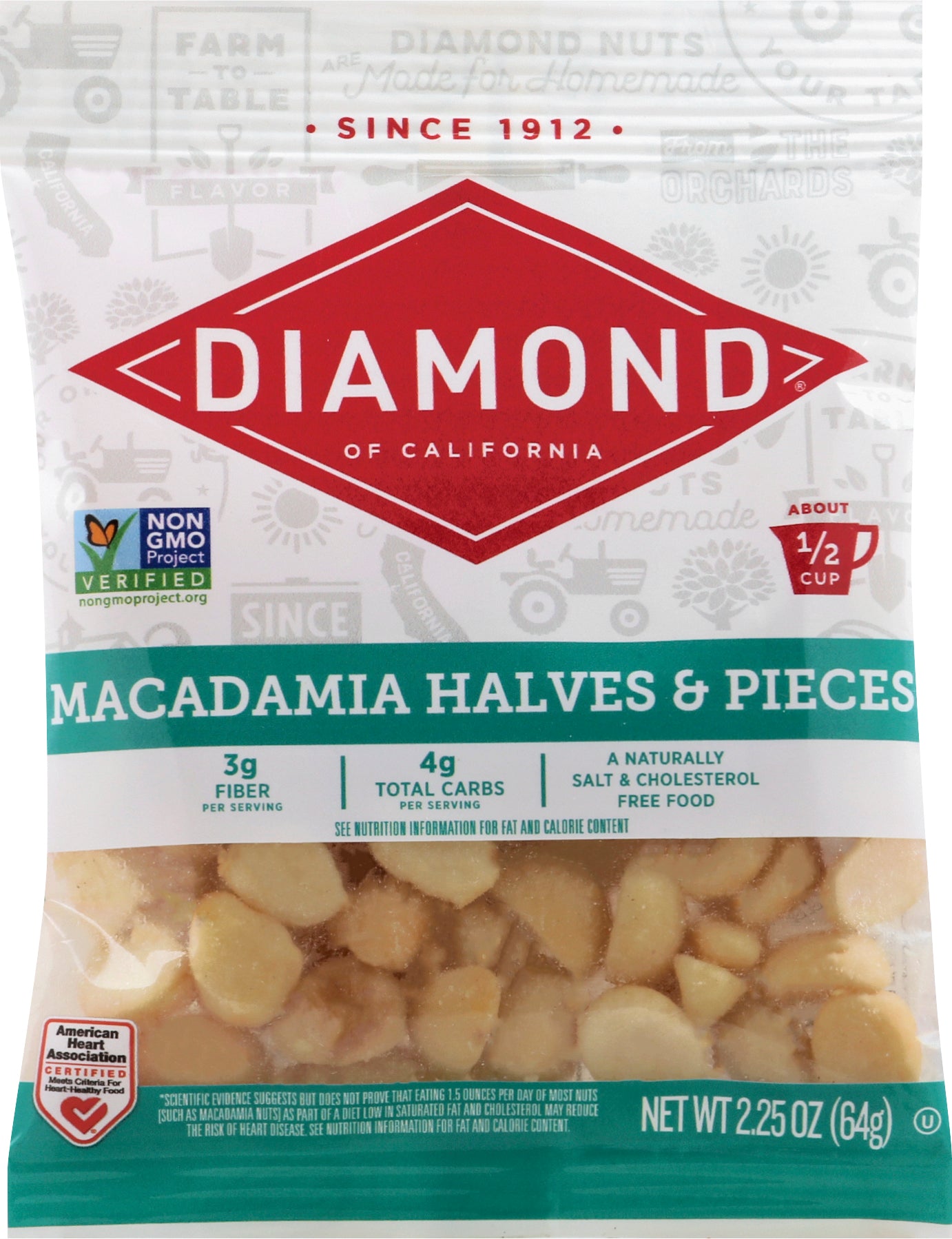 Diamond Halves & Pieces Macadamia 2.25 oz