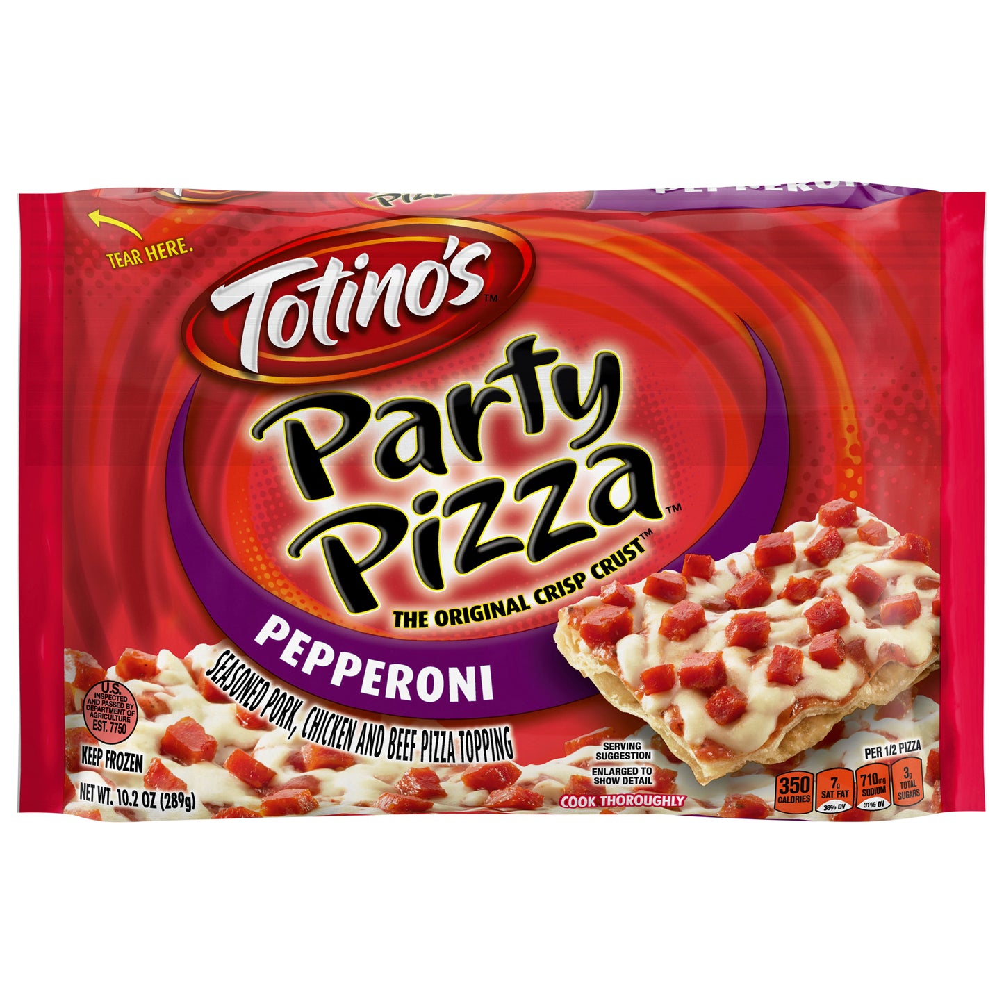 Totino's Pepperoni Party Pizza, Frozen Pizza, 10.2 oz.