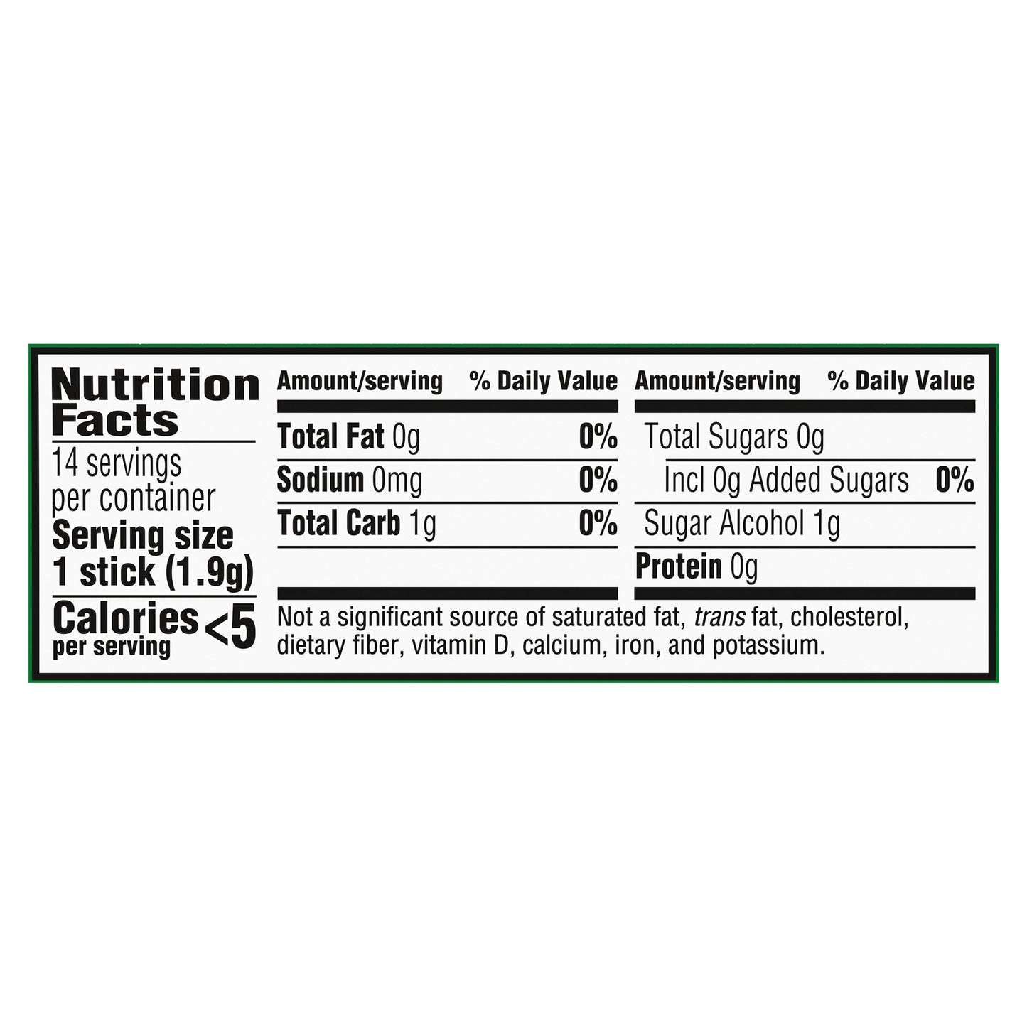 Trident Sugar Free Spearmint Gum 14 Sticks