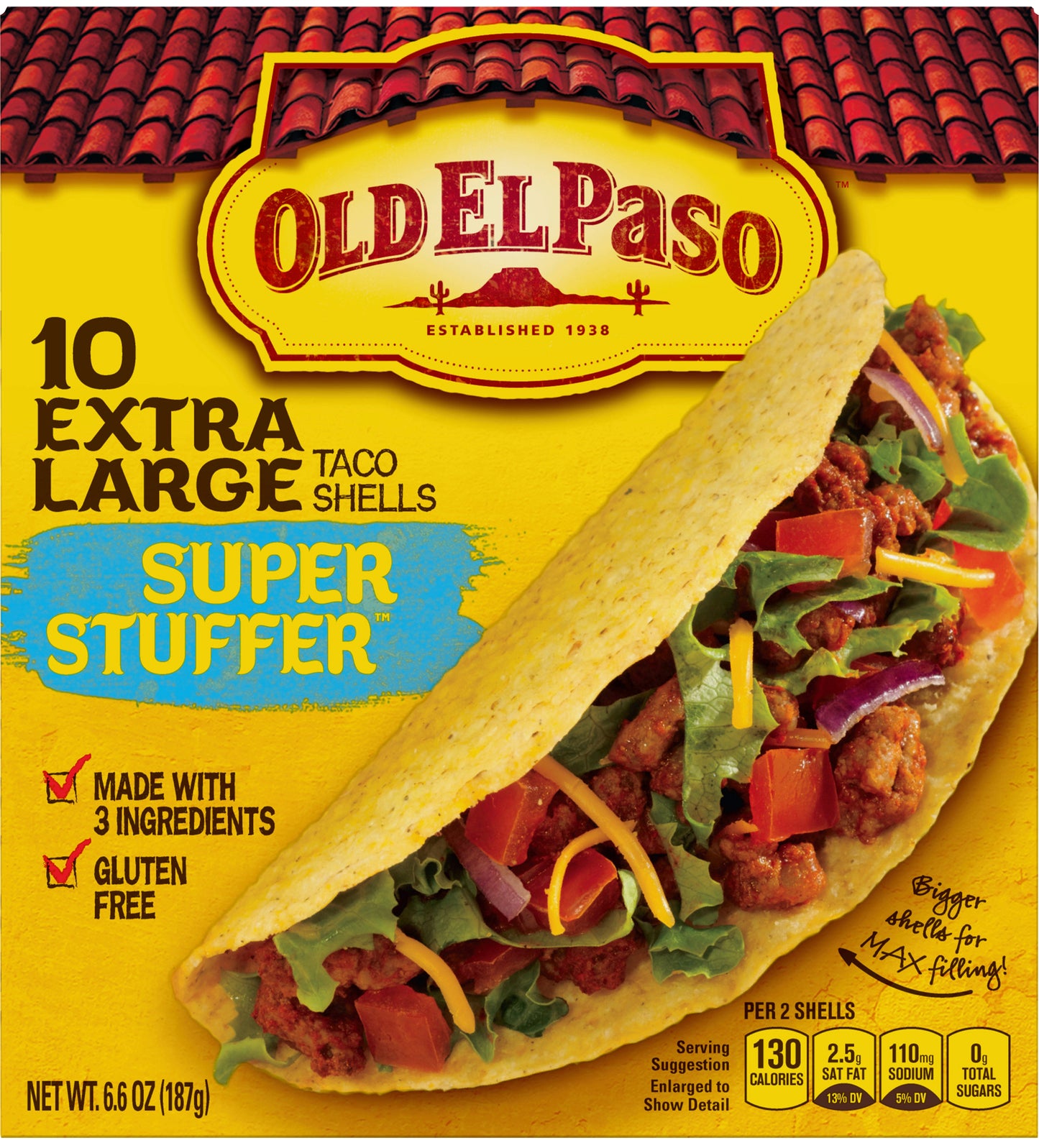 Old El Paso Super Stuffer Extra Large Taco Shells 10 10 ea Box