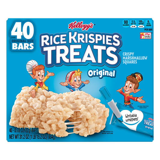 Rice Krispies Treats 40 Pack Original Size Original Crispy Marshmallow Squares 40 ea