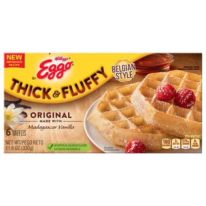Eggo Belgian Style Thick & Fluffy Original Waffles 6 ea