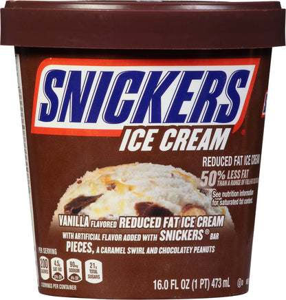 Snickers Reduced Fat Vanilla Ice Cream 16 fl oz