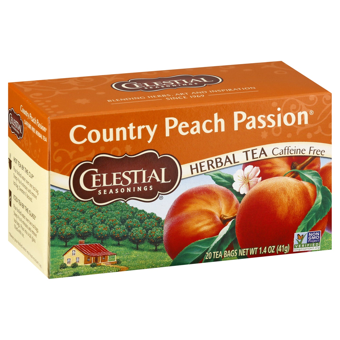 Celestial Seasonings Bags Caffeine Free Country Peach Passion Herbal Tea 20 ea