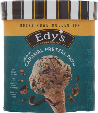 Edy's Rocky Road Collection Salted Caramel Pretzel Path Ice Cream 1.5 qt