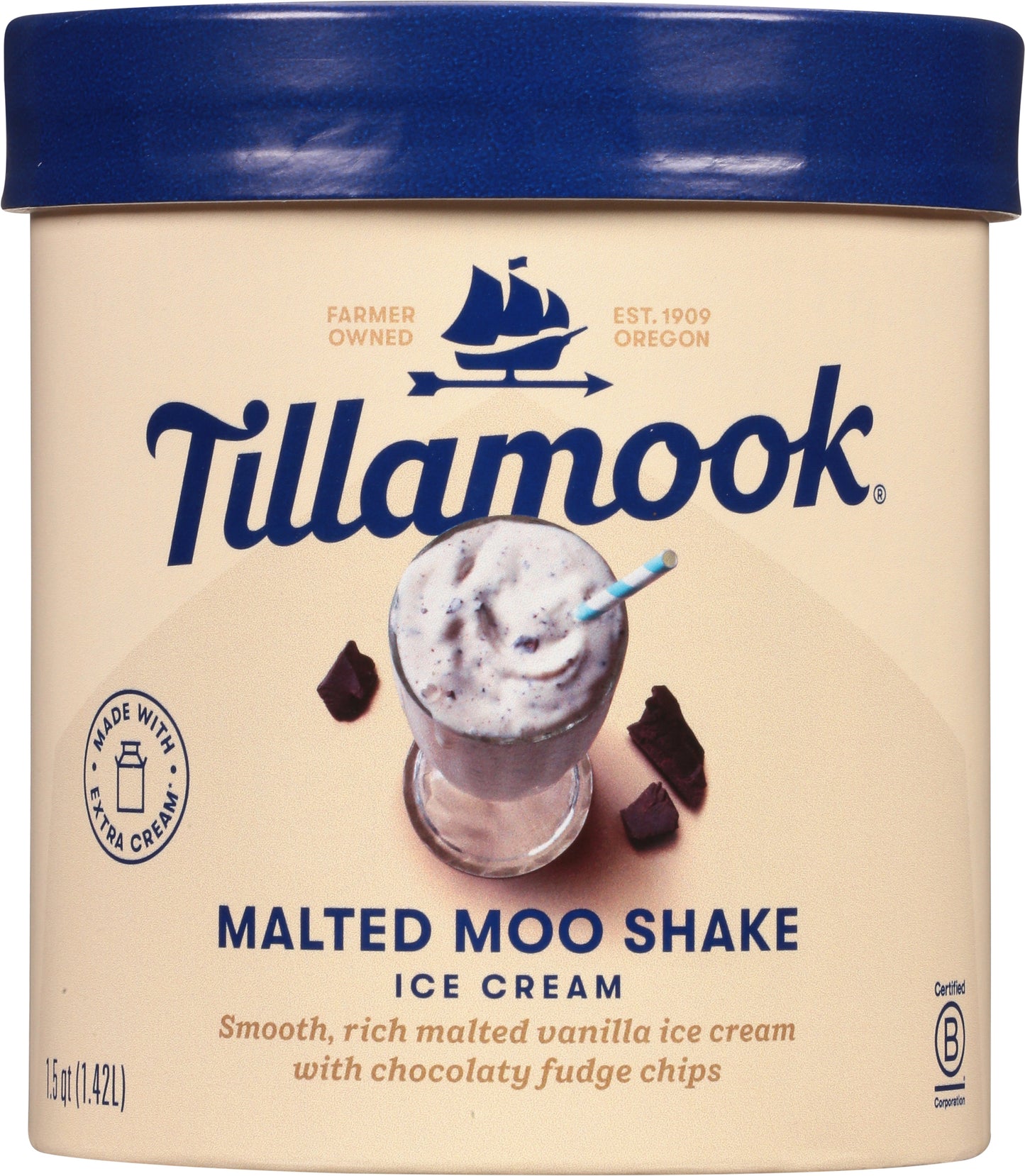 Tillamook Malted Moo Shake Ice Cream 1.5 qt