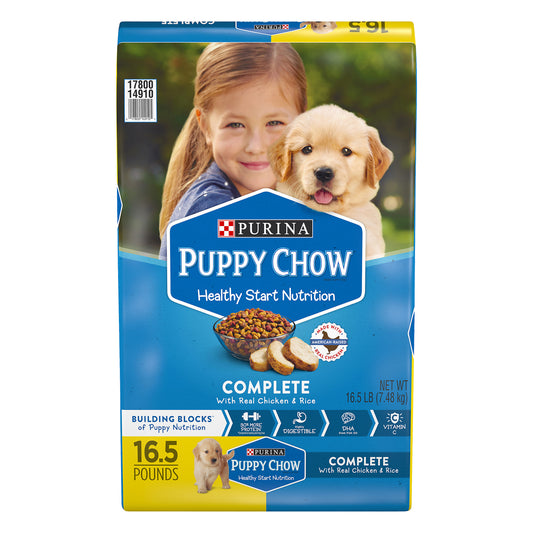 Purina Puppy Chow High Protein Dry Puppy Food, Complete With Real Chicken - 16.5 lb. Bag