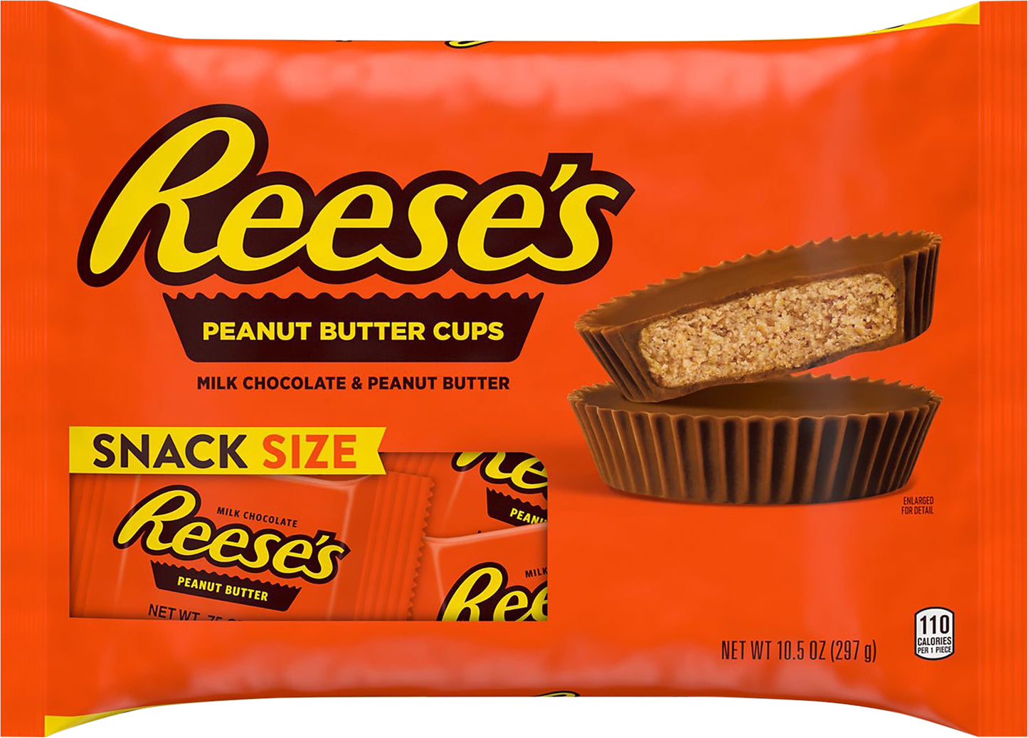 REESE'S Milk Chocolate Peanut Butter Snack Size Cups Candy, Easter, 10.5 oz, Bag