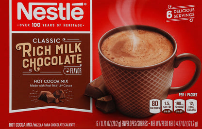Nestle Classic Rich Milk Chocolate Flavor Hot Cacao Mix 6 ea