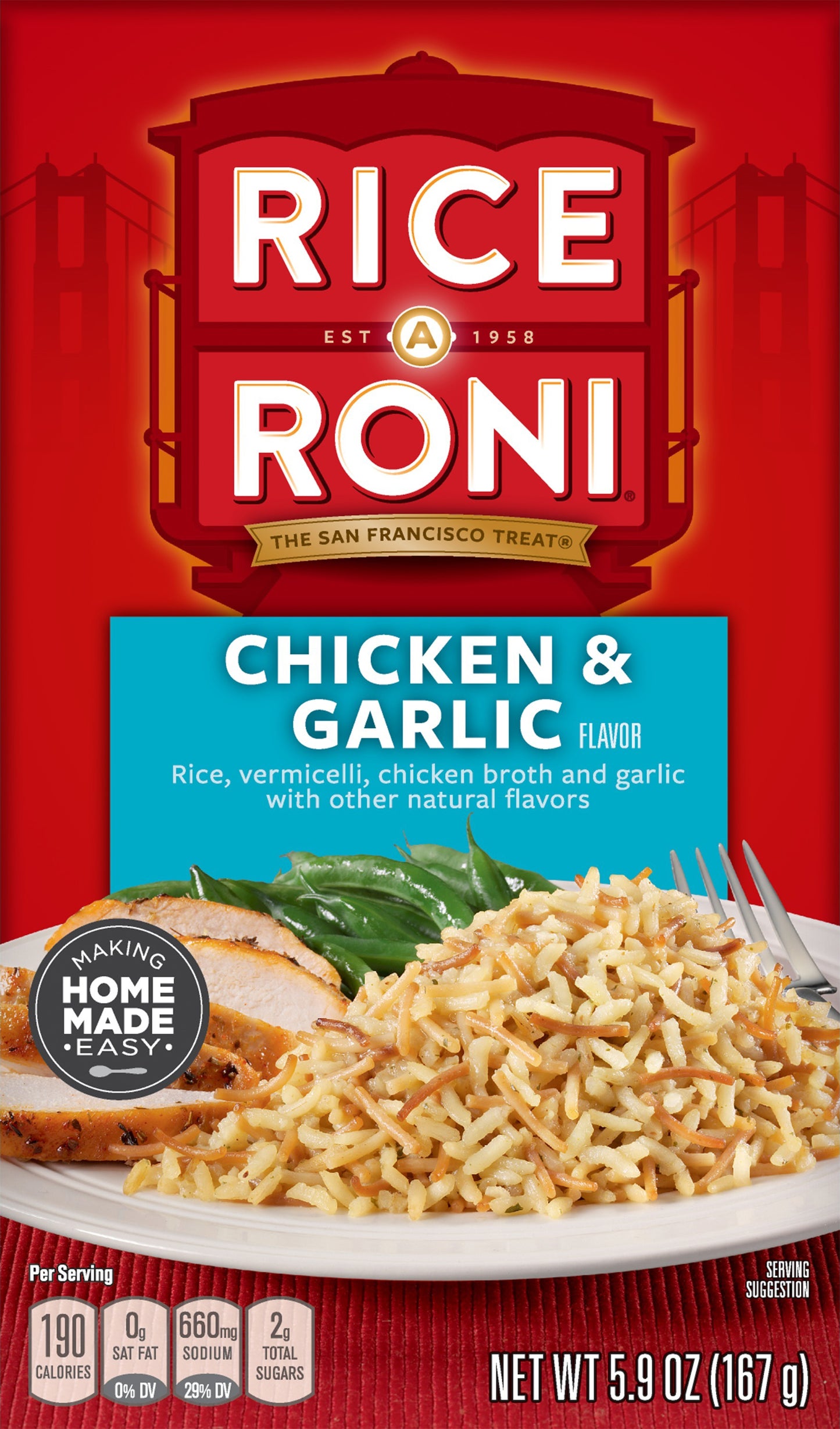 Rice A Roni Chicken & Garlic Food Mix 5.9 oz