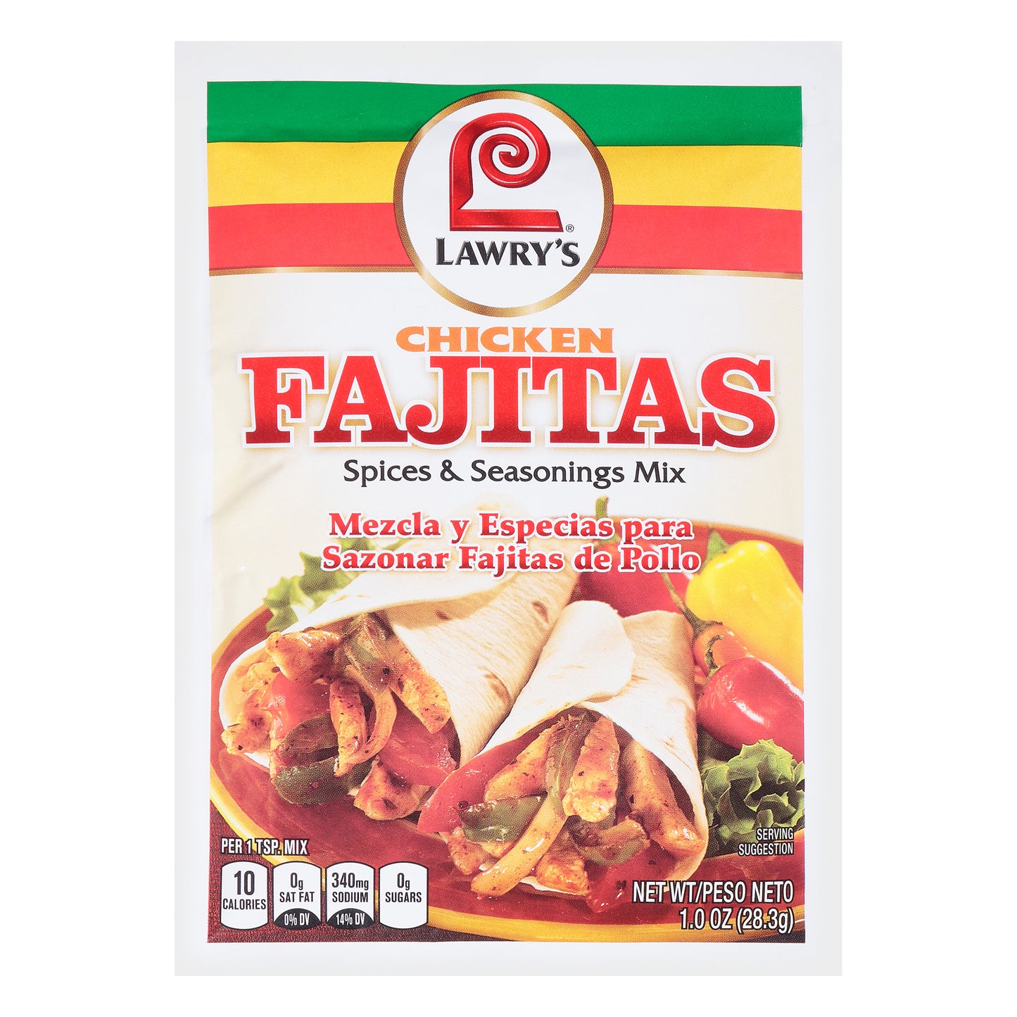 Lawry's® Chicken Fajitas Spice & Seasoning Mix 1.0 oz Packet
