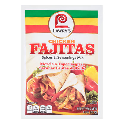 Lawry's® Chicken Fajitas Spice & Seasoning Mix 1.0 oz Packet