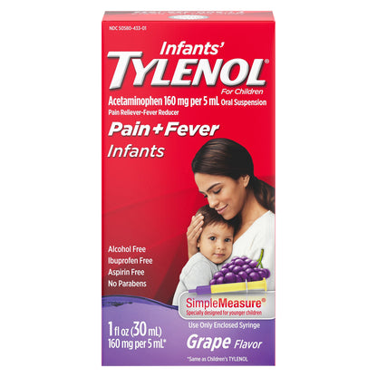 Infants' Tylenol Acetaminophen Liquid Medicine, Grape, 1 fl. oz