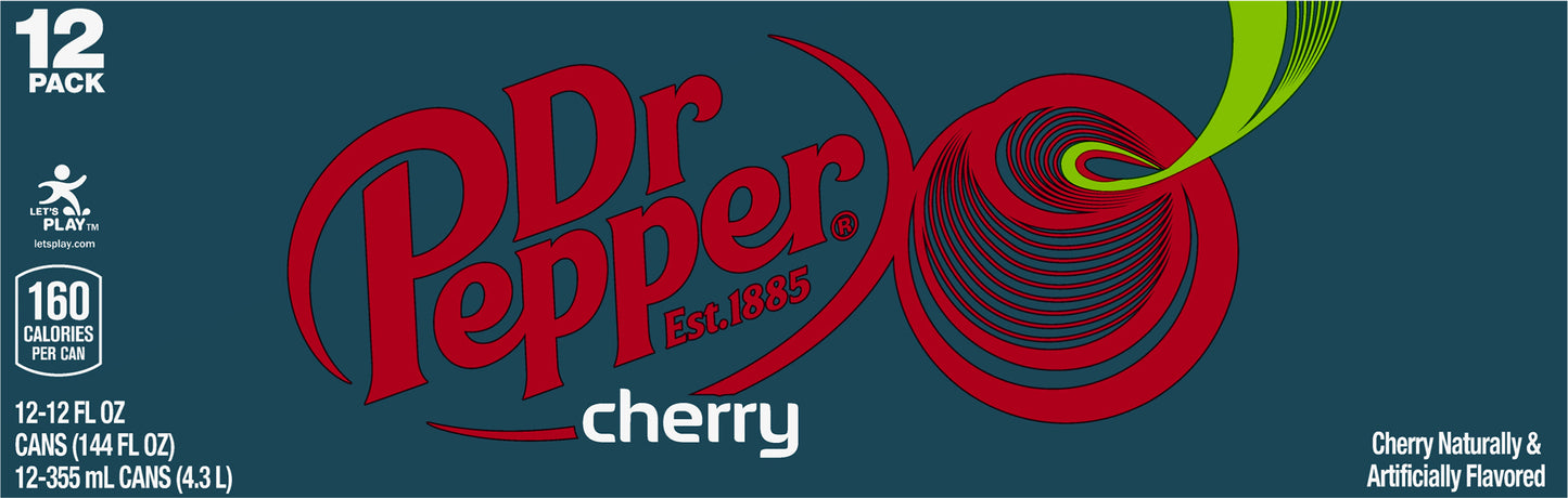Dr Pepper 12 Pack Cherry Soda 12-12 fl oz Cans