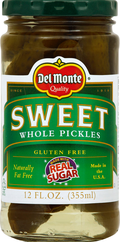 Del Monte Whole Pickles 12 oz