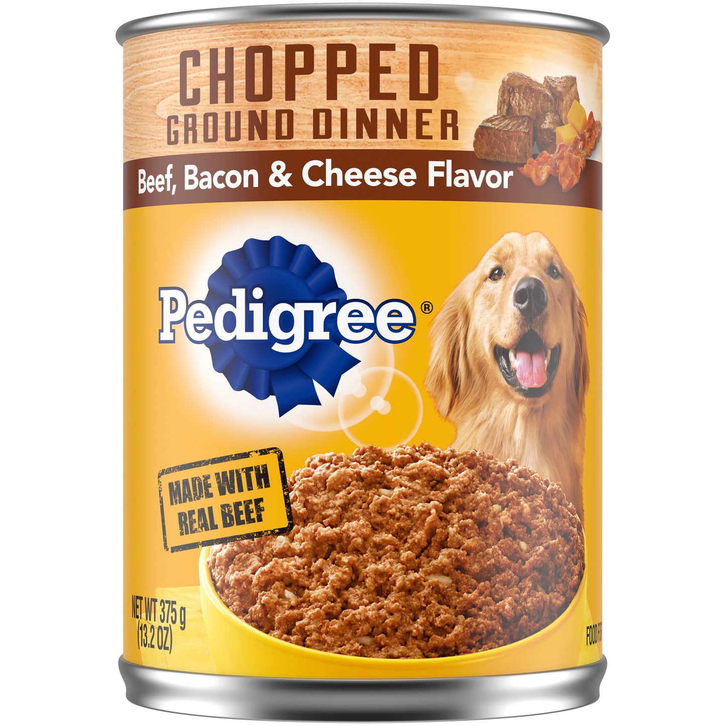 Pedigree® Chopped Ground Dinner Beef, Bacon & Cheese Flavor Dog Food 13.2 oz. Can