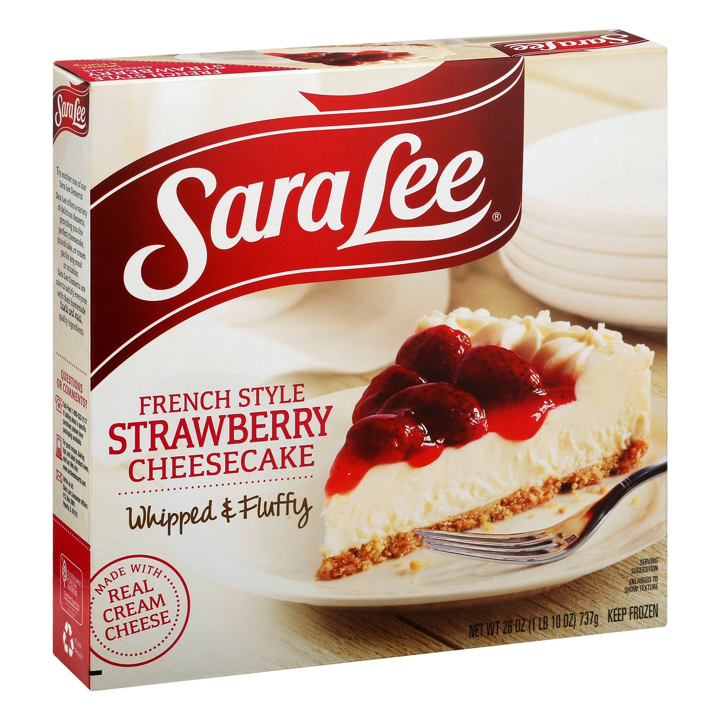 Sara Lee French Style Whipped & Fluffy Strawberry Cheesecake 26 oz