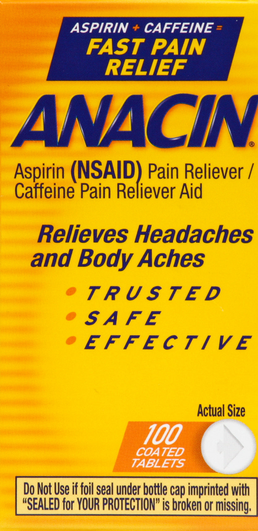 Anacin Pain Reliever/Pain Reliever Aid 100 ea