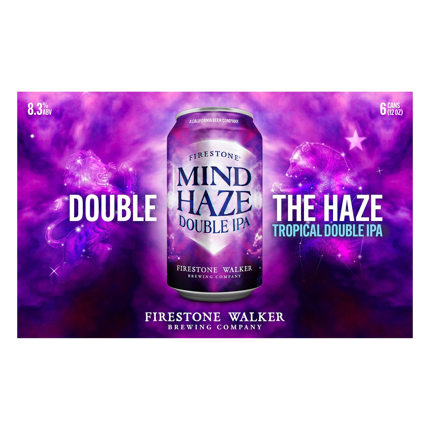 Firestone Mind Haze Double IPA Beer 6 ea
