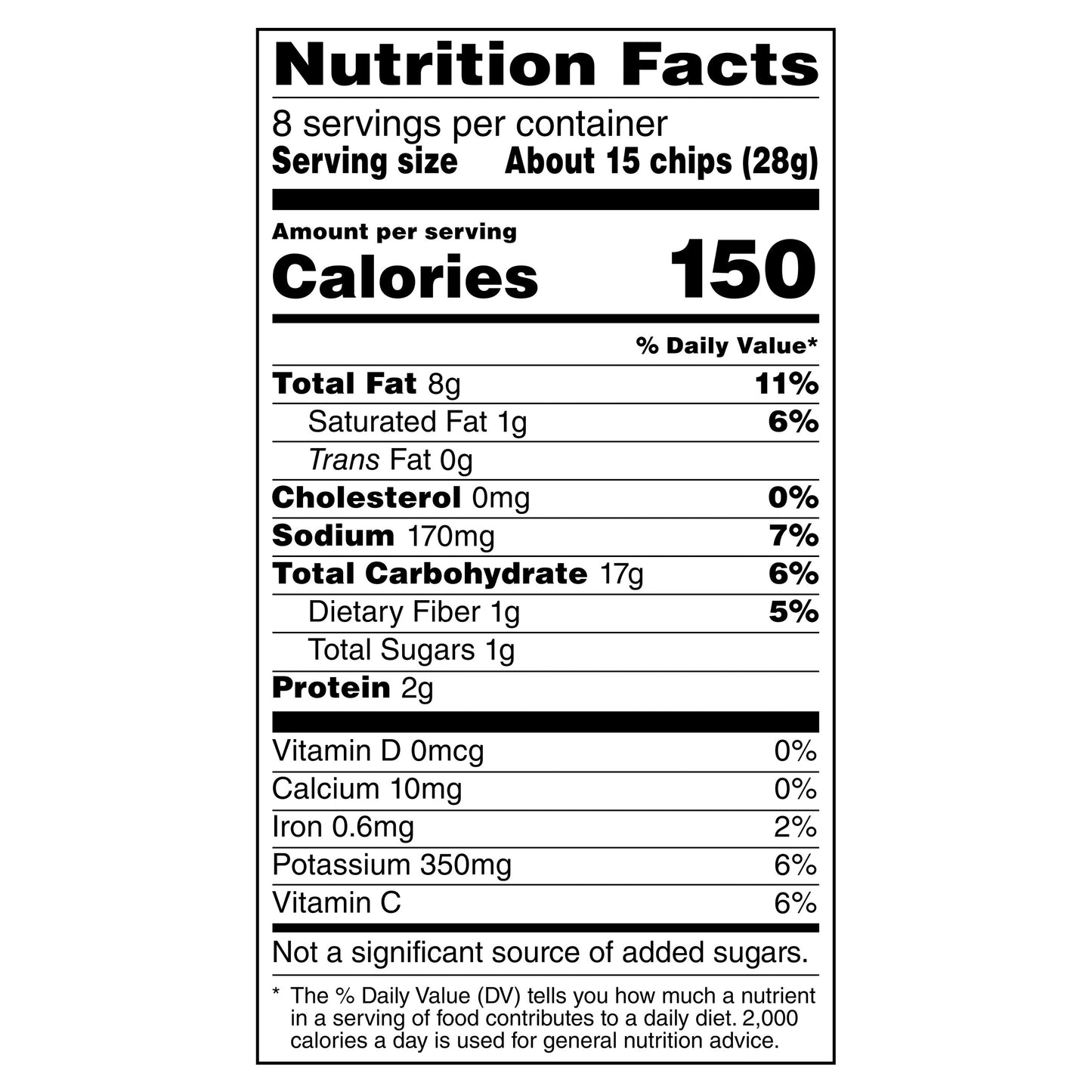 Lay's Kettle Cooked Potato Chips Sea Salt & Vinegar Flavored 8 Oz