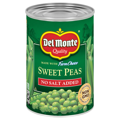 Del Monte No Salt Added Sweet Peas 15 oz Can