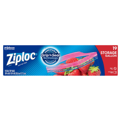Ziploc Gallon Storage Seal Top Bags 19 ea