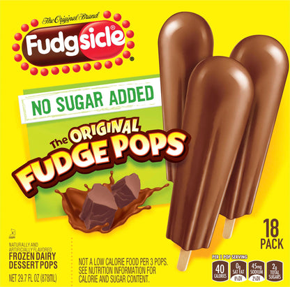 Fudgsicle 18 Pack The Original Fudge Pops No Sugar Added