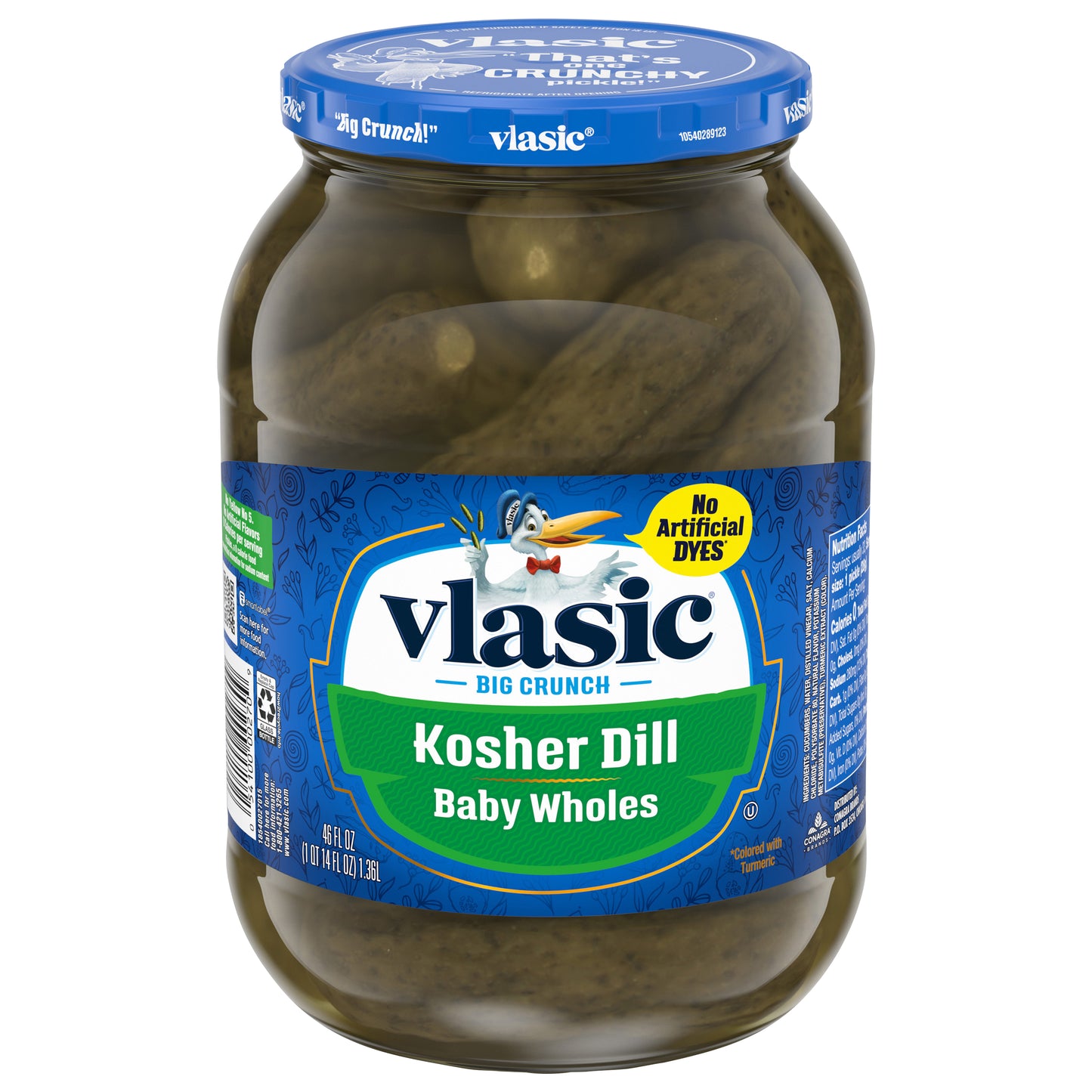 Vlasic Kosher Dill Baby Wholes Pickles 46 fl oz Jar